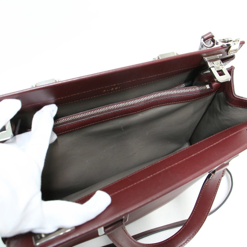 GUCCI Red Leather Horsebit Shoulder Bag - Picture 8 of 10